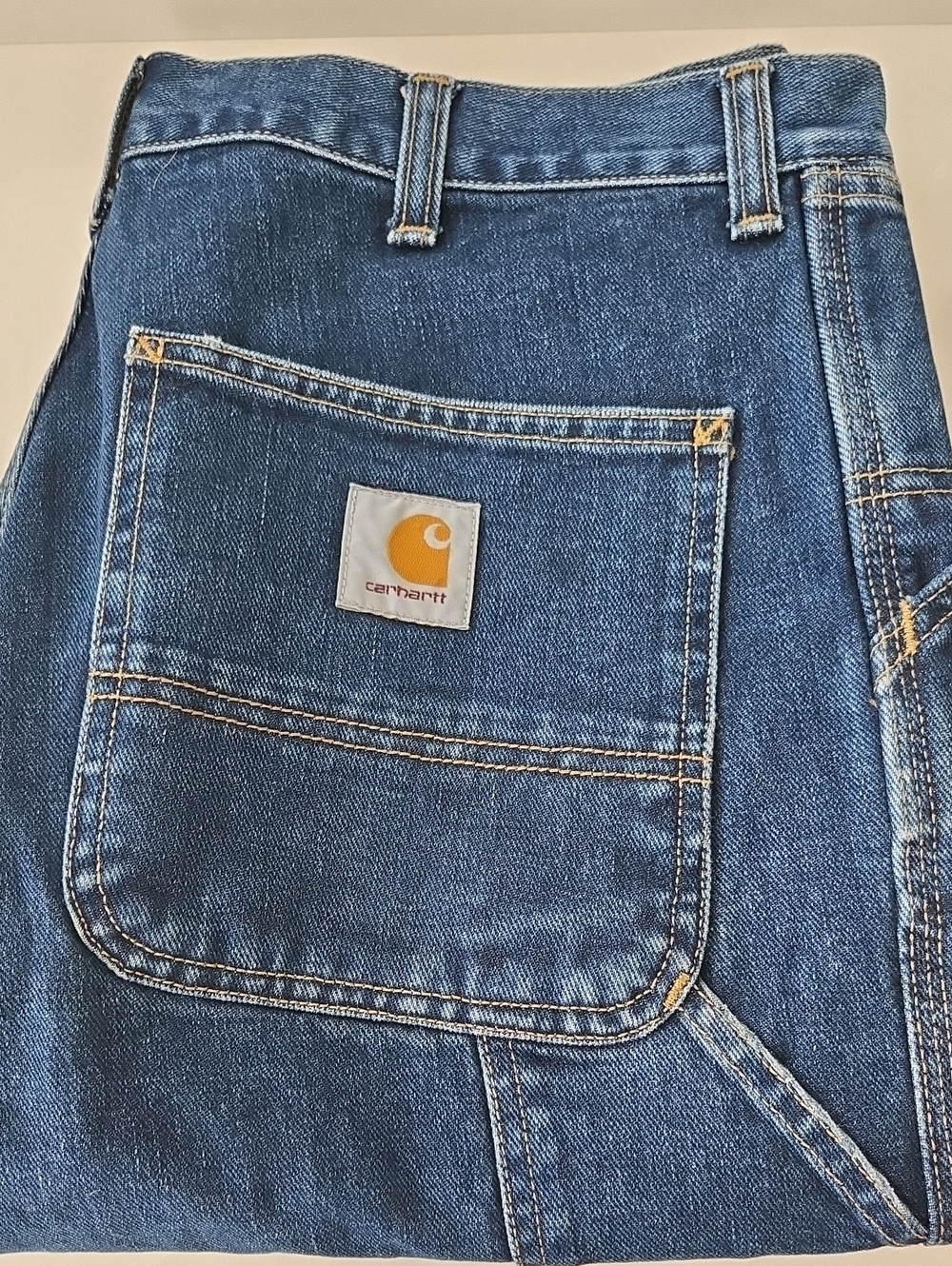 Carhartt Men's Dark Blue Work Denim Jeans with Utility Pocket